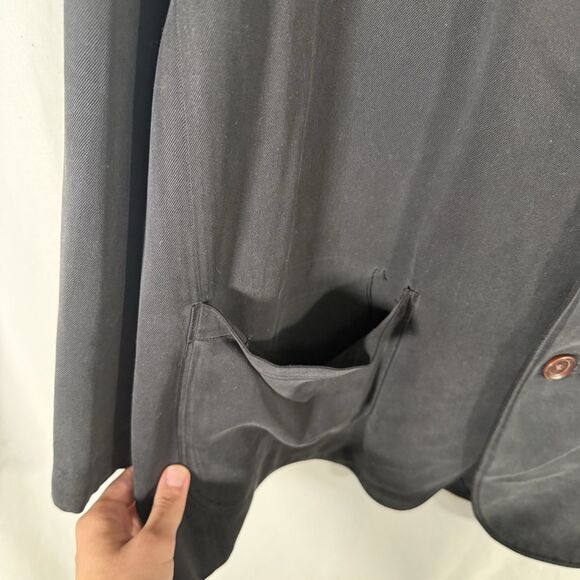 Tommy Bahama Silk Jacket Men's XL Black Button Front Long Sleeve Inner Pocket - Picture 10 of 16